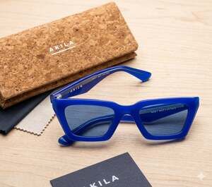 AKILA Paradox Cobalt Blue Sunglasses with Cork Case - One Size